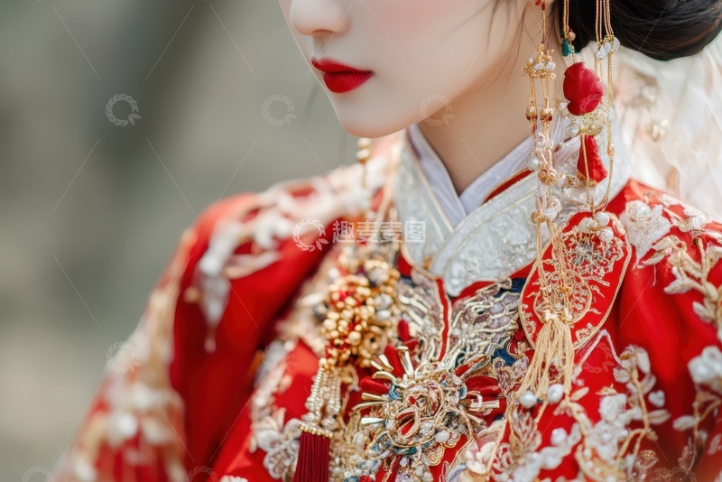 高清大图下载【趣麦麦图】穿着喜服的一位新娘