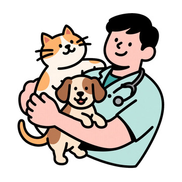 抱着猫咪的宠物医生
