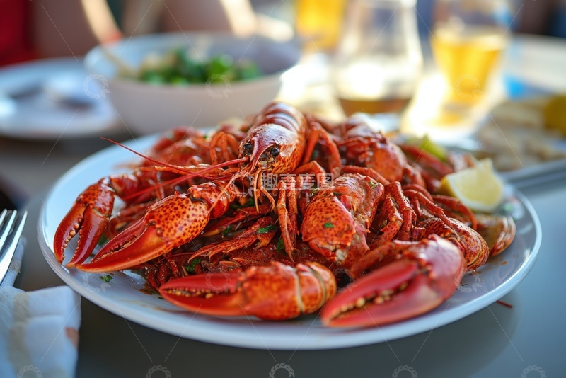 高清大图下载【趣麦麦图】一盘美味的大龙虾