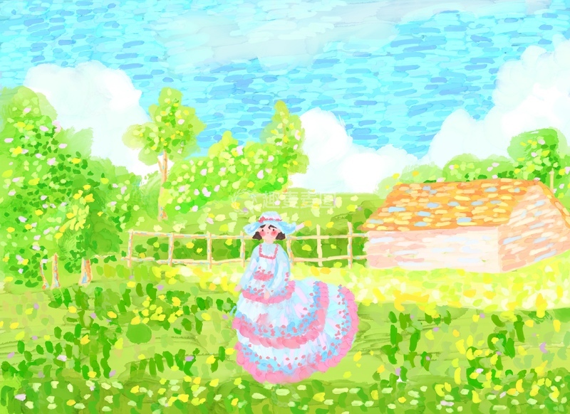 原创治愈插画作品素材四季节气节日夏季