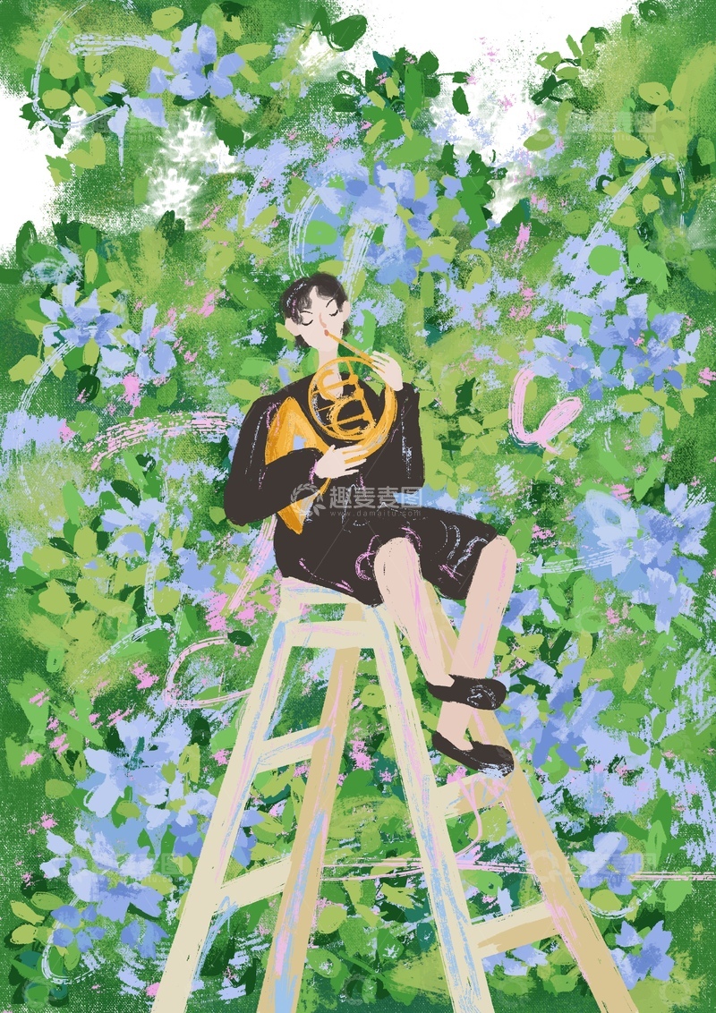 原创治愈插画作品素材立夏 