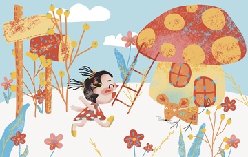 原创治愈插画作品素材四季节气节日子鼠