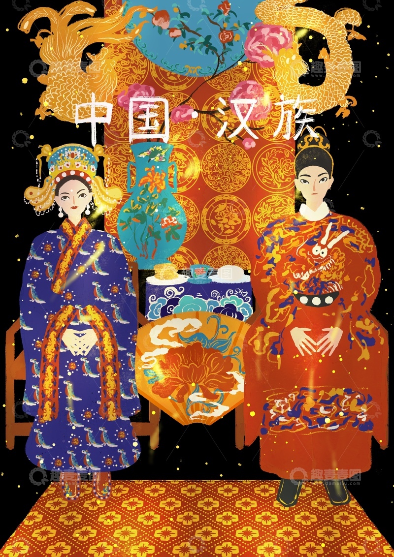 原创治愈插画作品素材汉族