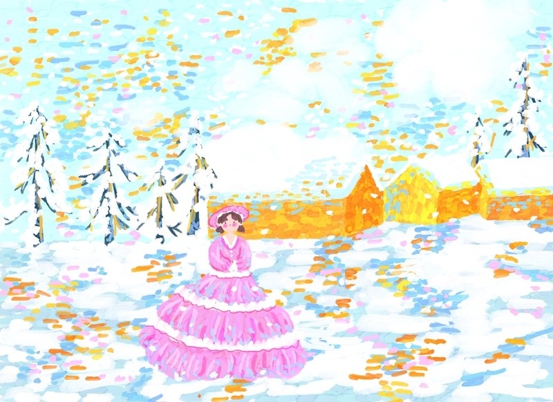 高清大图下载【趣麦麦图】原创治愈插画作品素材四季节气节日冬天