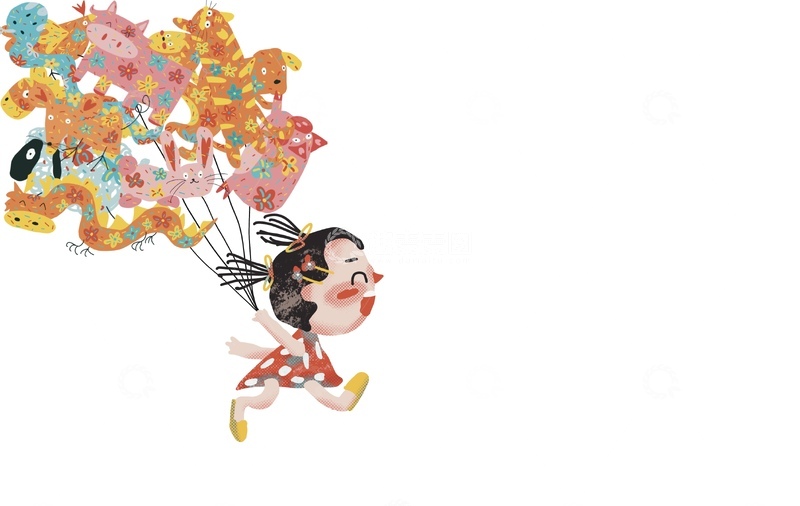 原创治愈插画作品素材传统