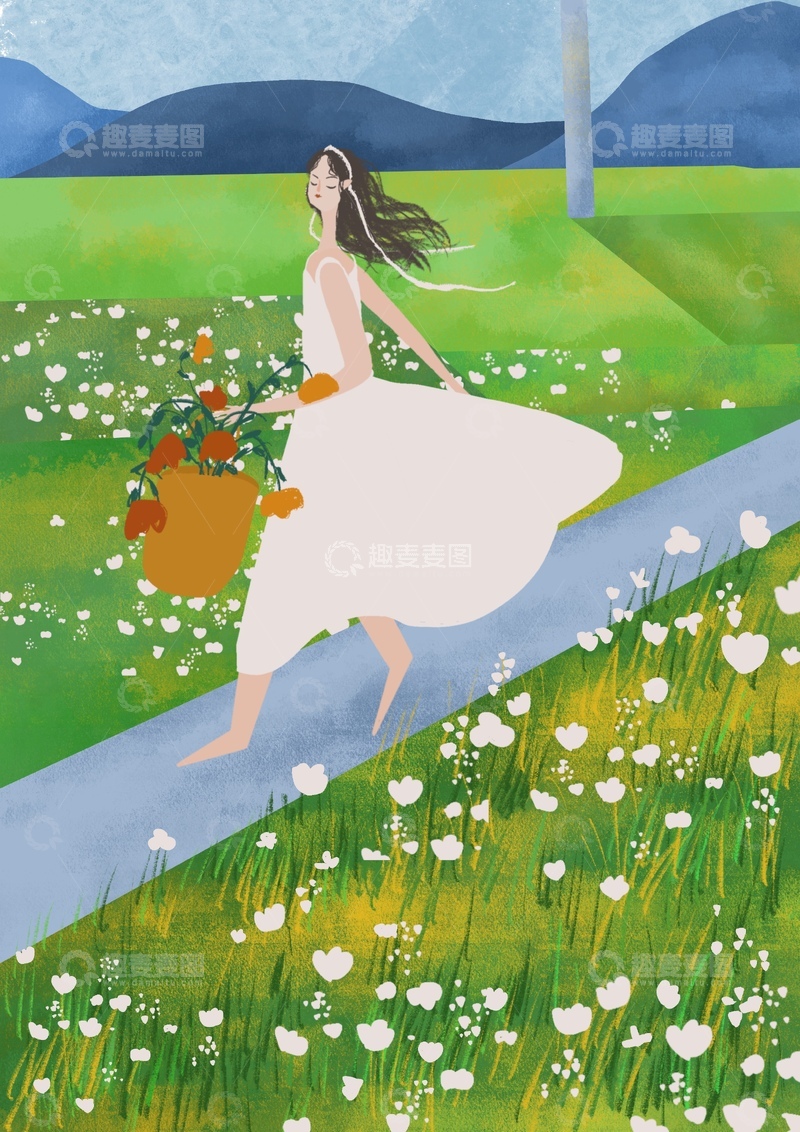 原创治愈插画作品素材夏季