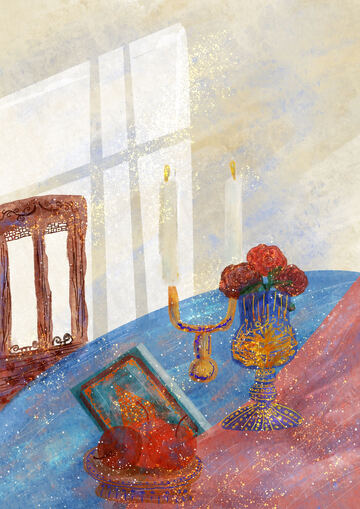 原创治愈插画作品素材玫瑰