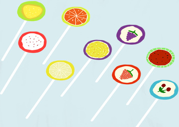 原创治愈插画作品素材糖果