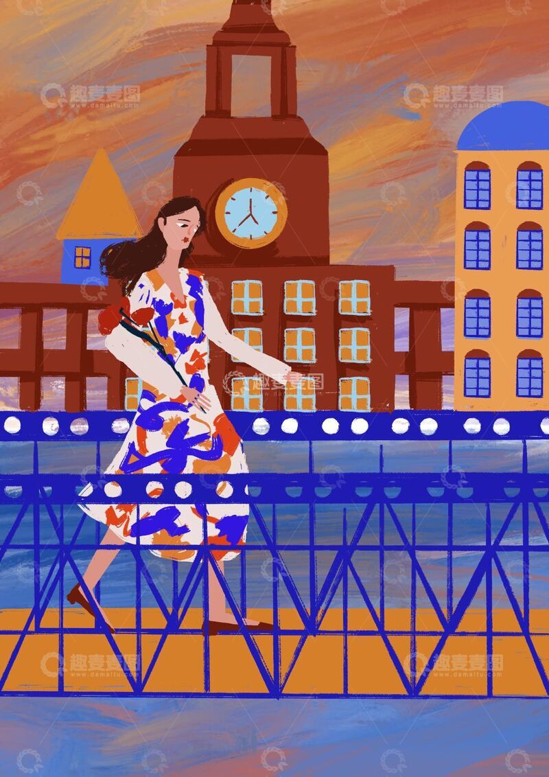 原创治愈插画作品素材城市1