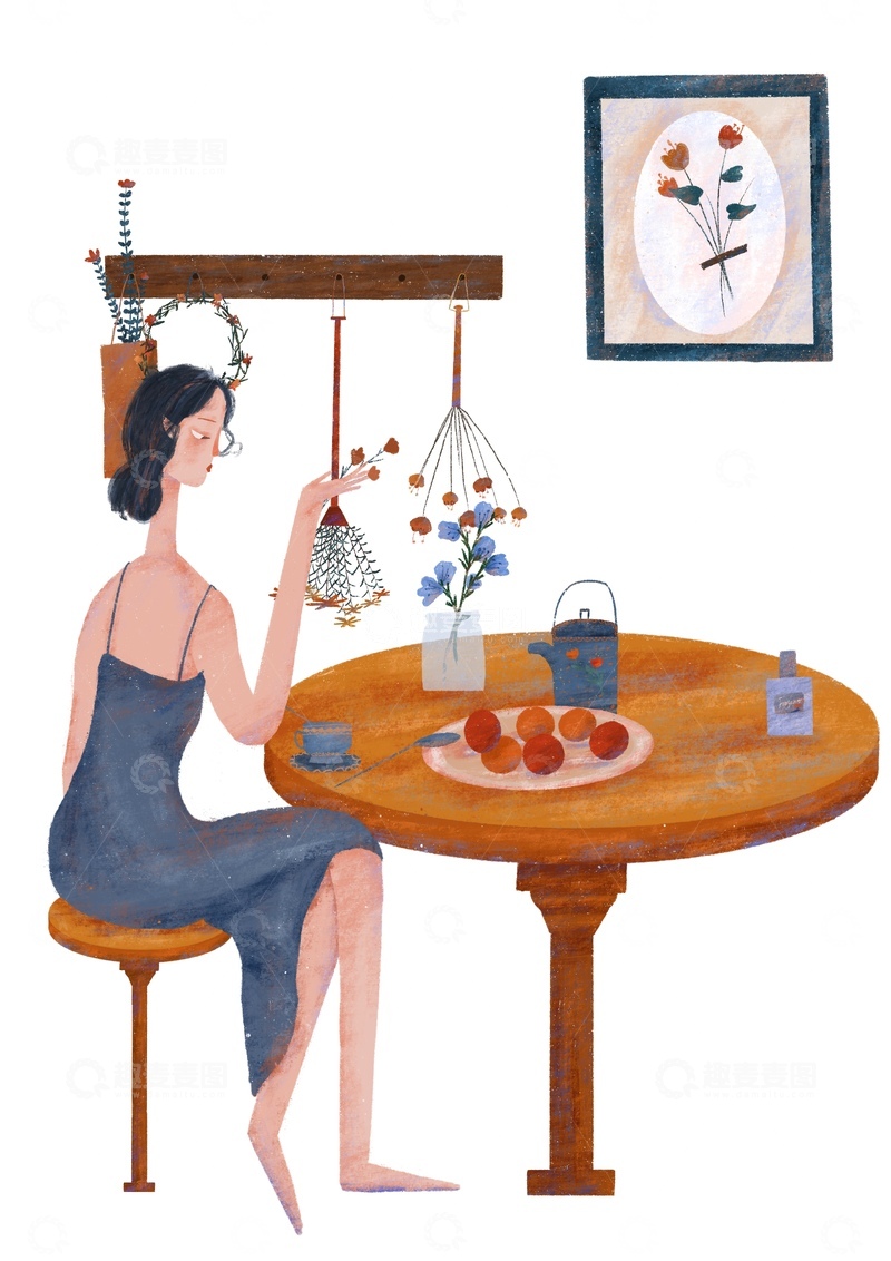 原创治愈插画作品素材早餐