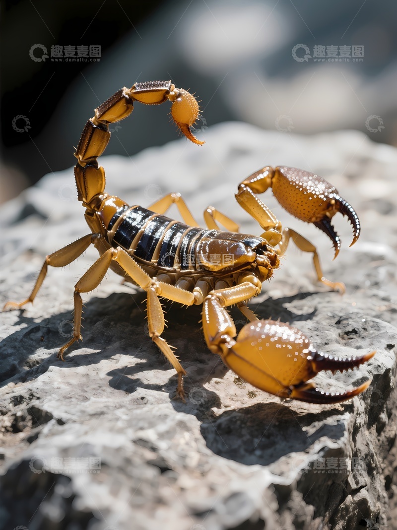 高清大图下载【趣麦麦图】一只蝎子在石头上