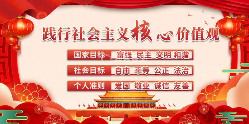 新时代社会主义宣传展板12