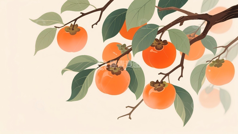 高清大图下载【趣麦麦图】柿子事事如意