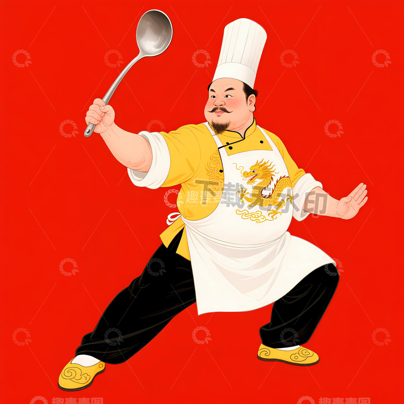 高清大图下载【趣麦麦图】一位功夫厨师