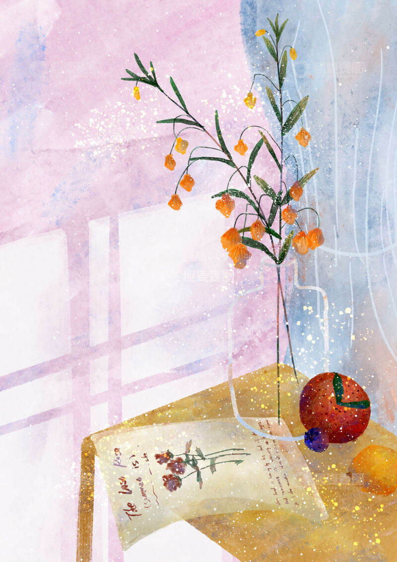 原创治愈插画作品素材风铃