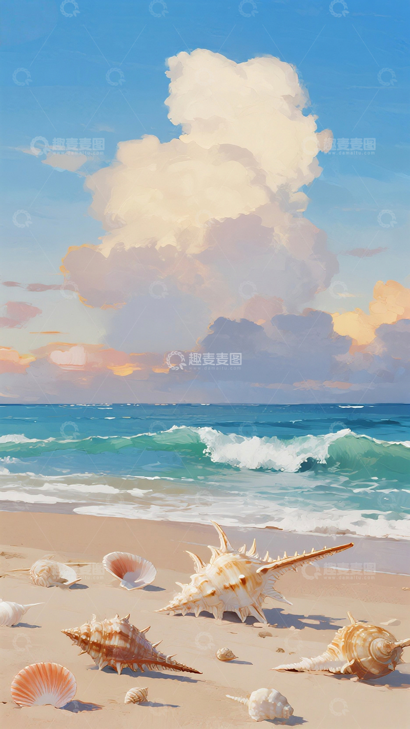 高清大图下载【趣麦麦图】夏季美丽海滩背景