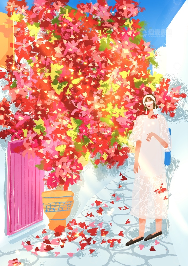 原创治愈插画作品素材自然