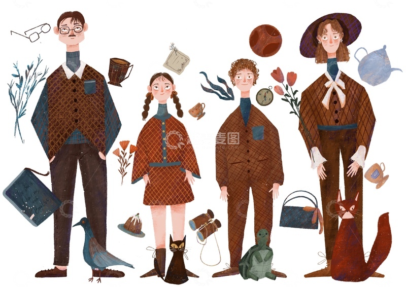 高清大图下载【趣麦麦图】原创治愈插画作品素材角色设计