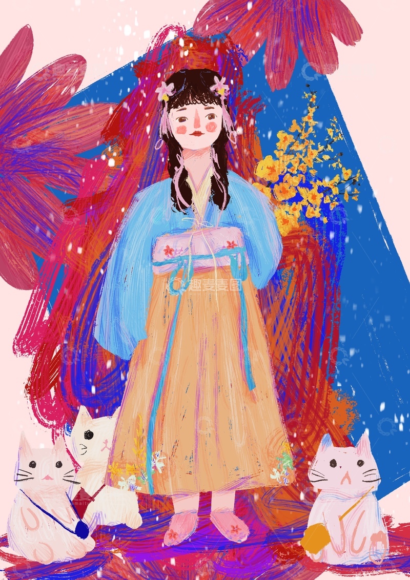 原创治愈插画作品素材六一1