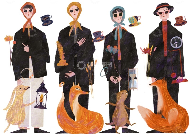 高清大图下载【趣麦麦图】原创治愈插画作品素材绘本人物风格