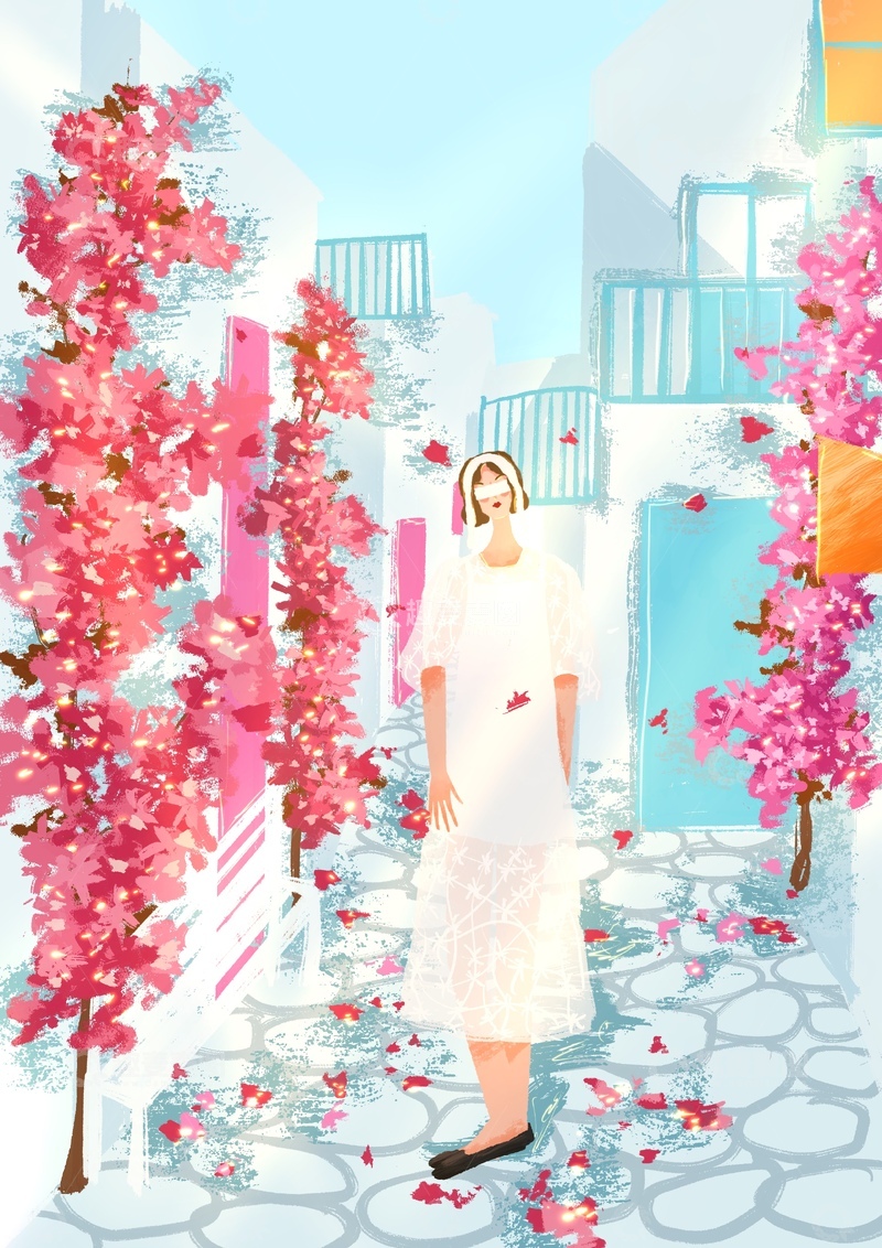 原创治愈插画作品素材地域