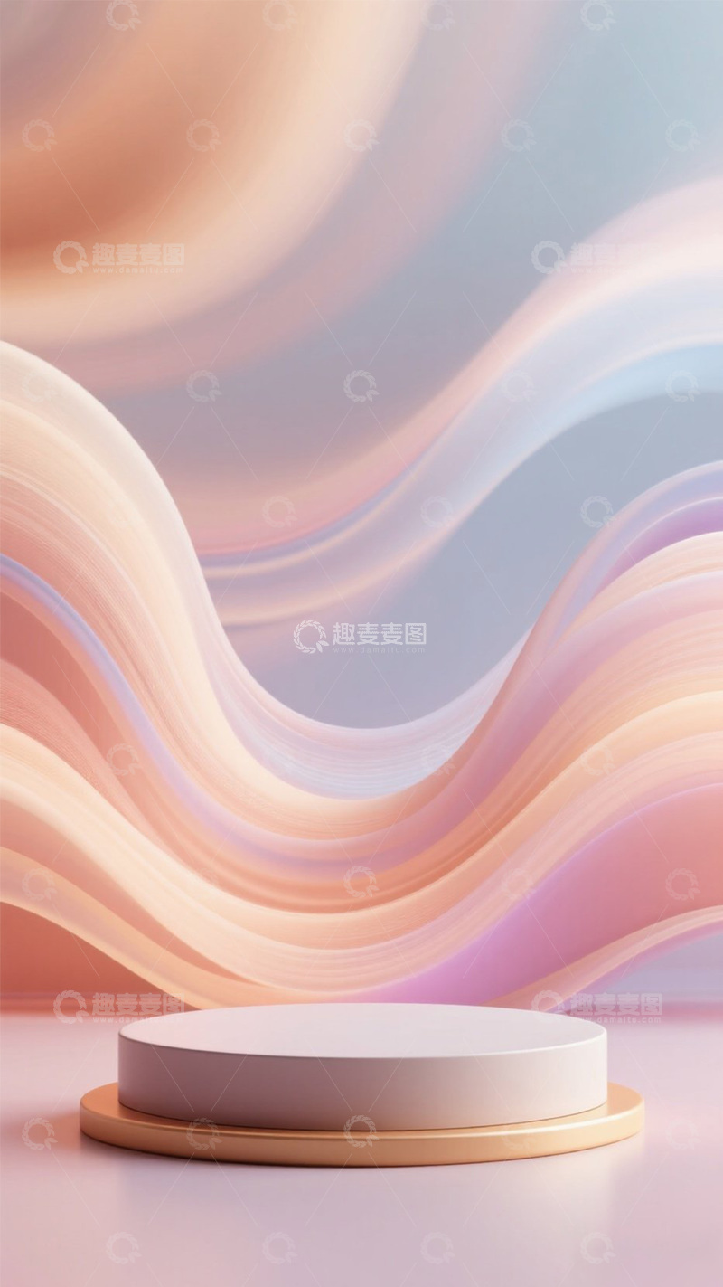 高清大图下载【趣麦麦图】暖色线条渐变背景展台6