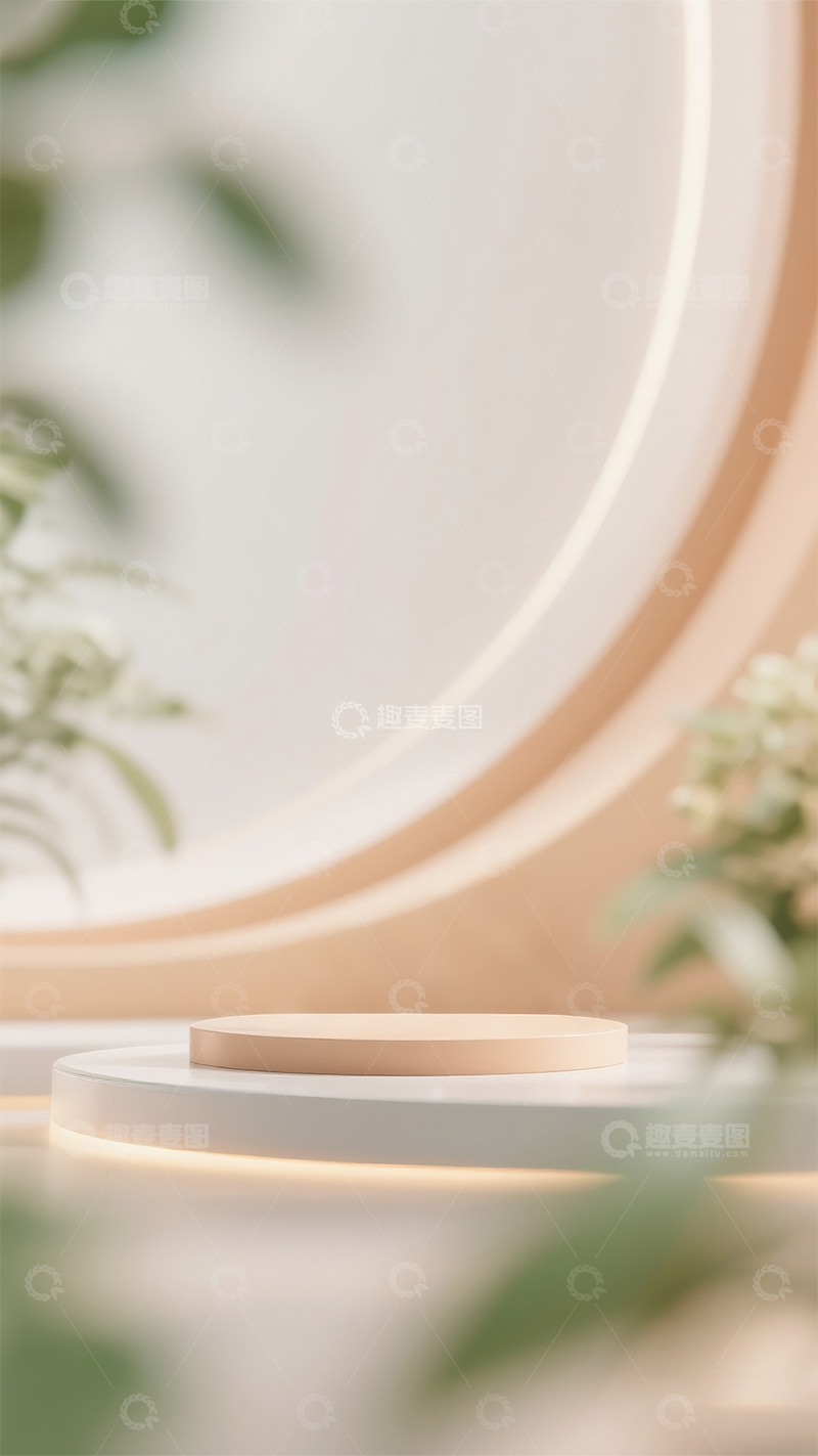 高清大图下载【趣麦麦图】暖色线条渐变背景展台8