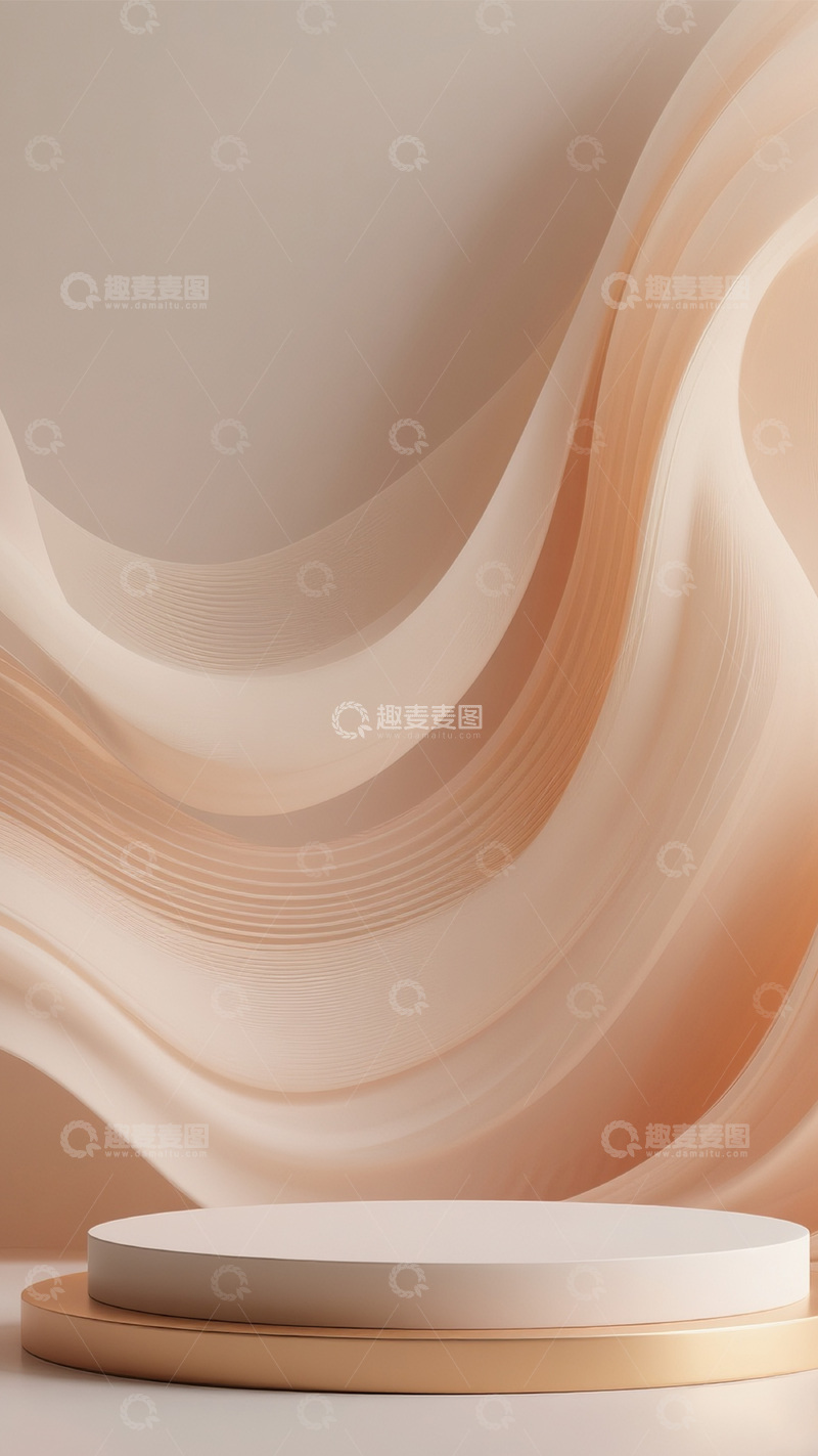 高清大图下载【趣麦麦图】暖色线条渐变背景展台7