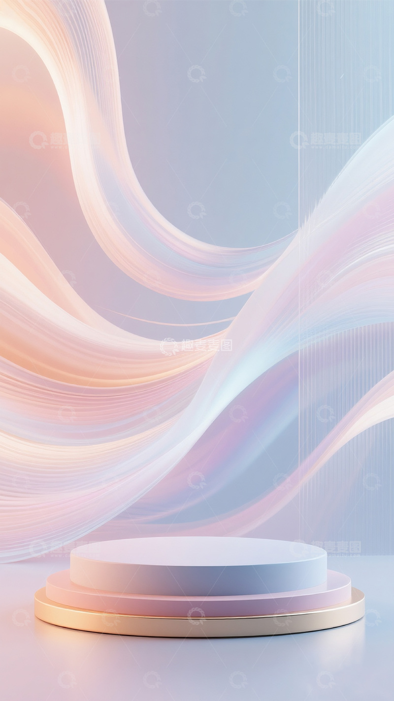 高清大图下载【趣麦麦图】暖色线条渐变背景展台5