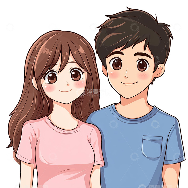 高清大图下载【趣麦麦图】情人节卡通情侣头像