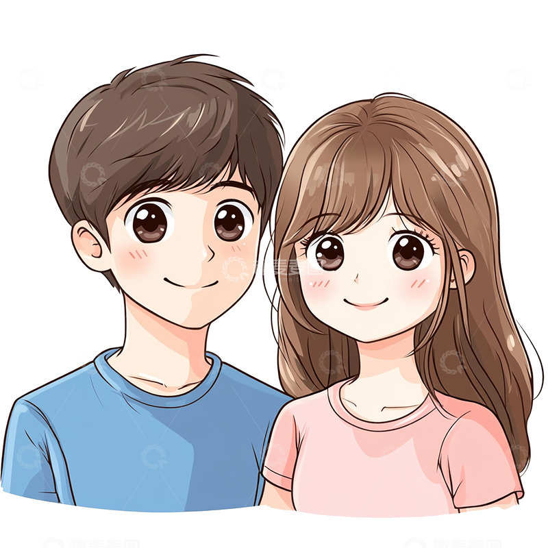 高清大图下载【趣麦麦图】可爱卡通情侣头像