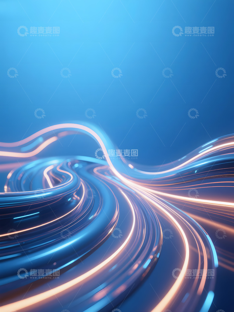 高清大图下载【趣麦麦图】蓝色科技海报背景图片