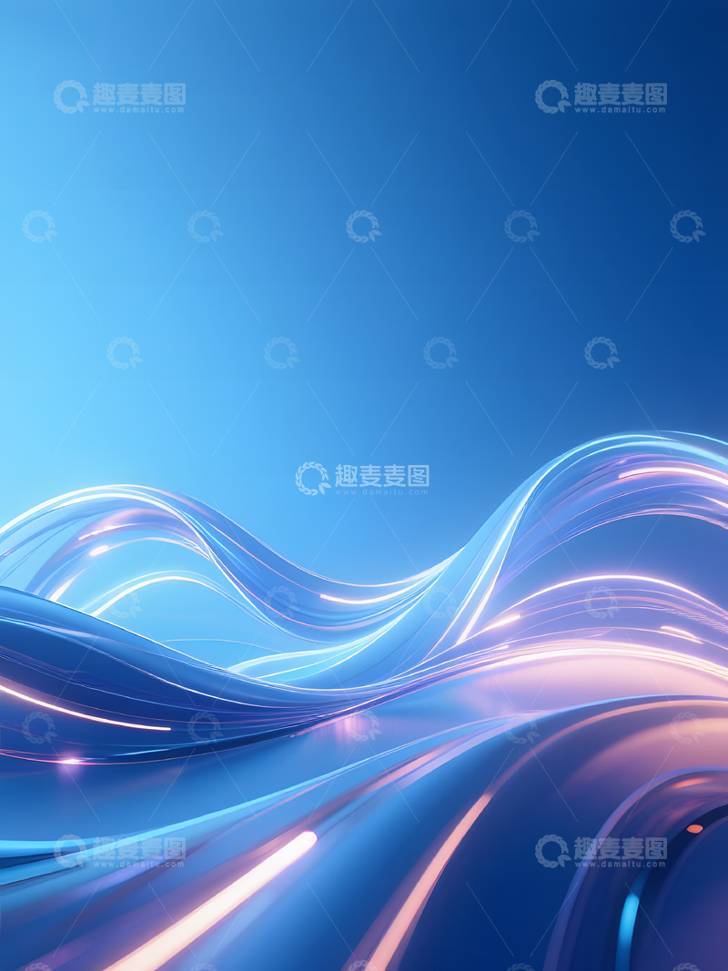 高清大图下载【趣麦麦图】蓝色炫彩科技海报背景图