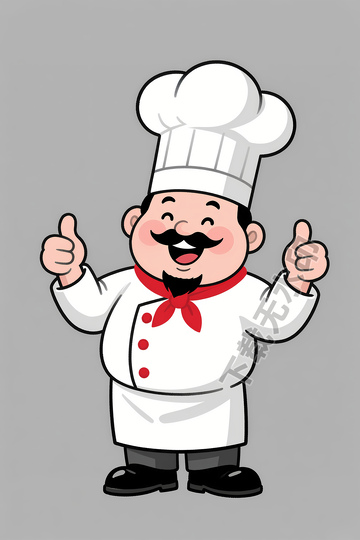 竖大拇指卡通厨师