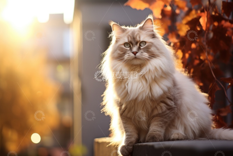 高清大图下载【趣麦麦图】可爱的一只长毛猫咪