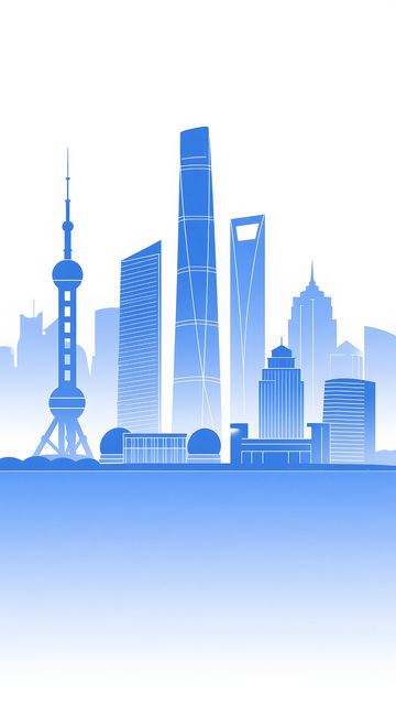 上海城市建筑地标剪影图