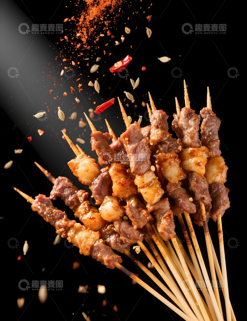 高清大图下载【趣麦麦图】烧烤麻辣羊肉串