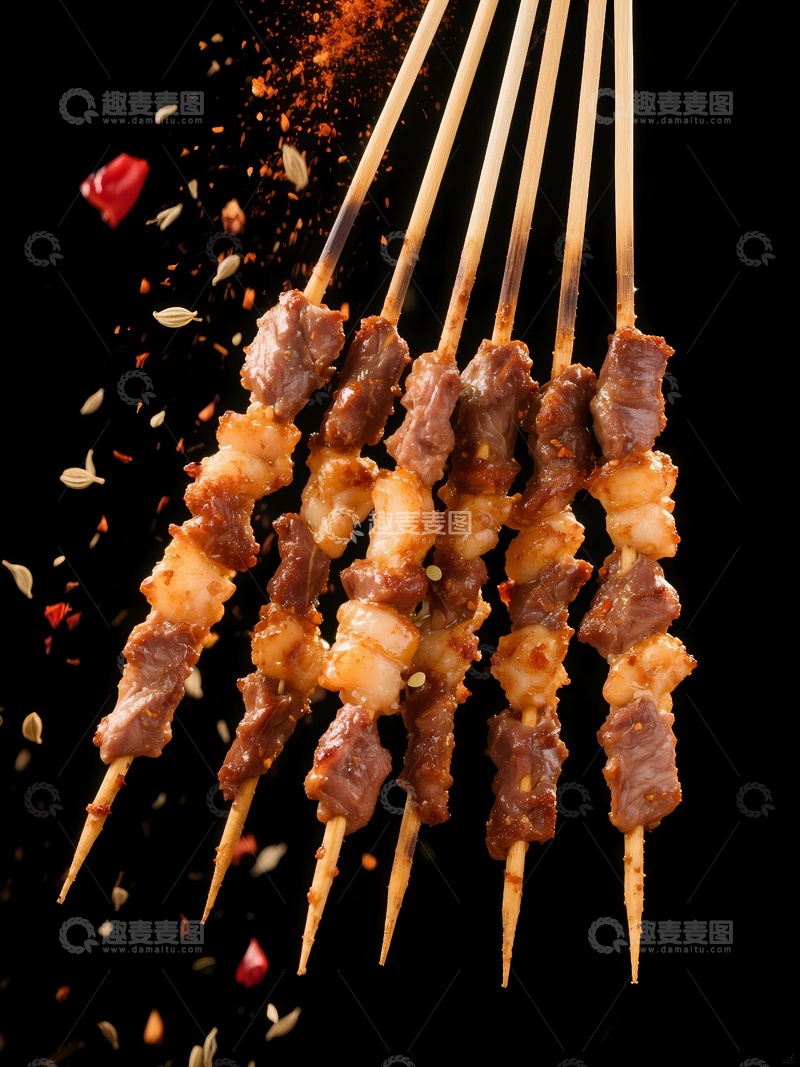 高清大图下载【趣麦麦图】美味羊肉串烧烤