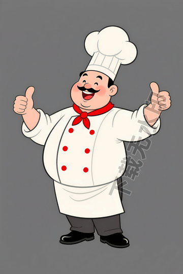 一位卡通厨师大厨