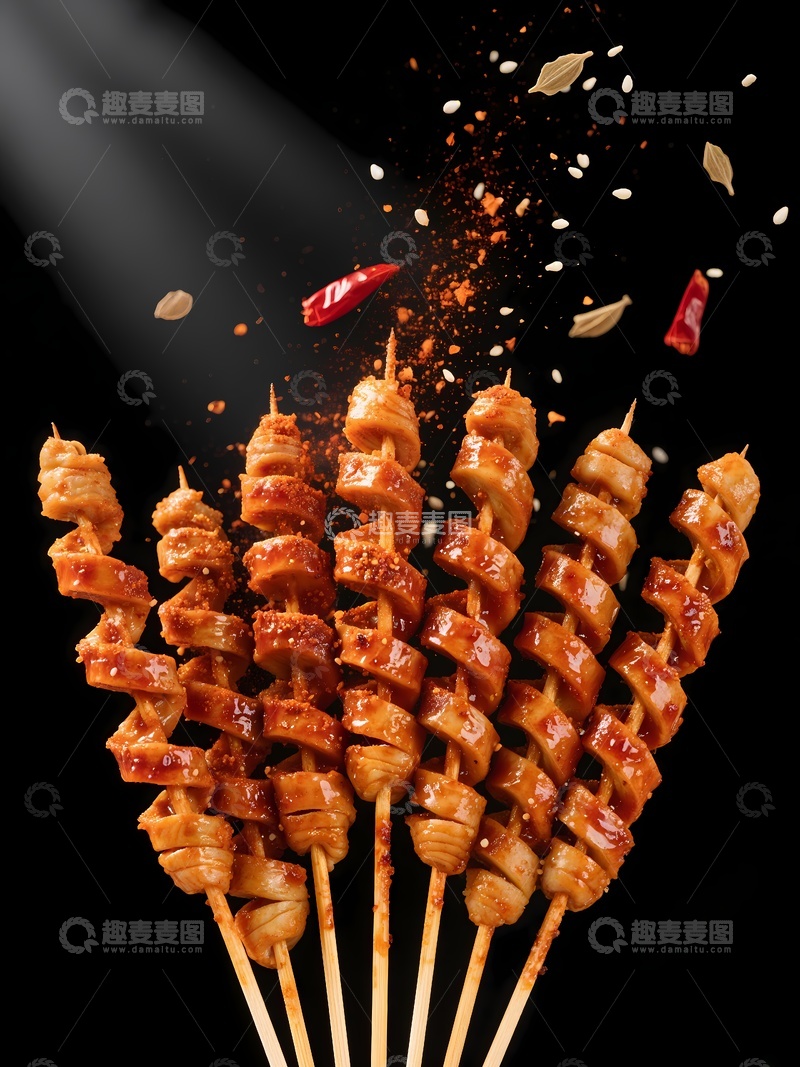 高清大图下载【趣麦麦图】美味的烤面筋