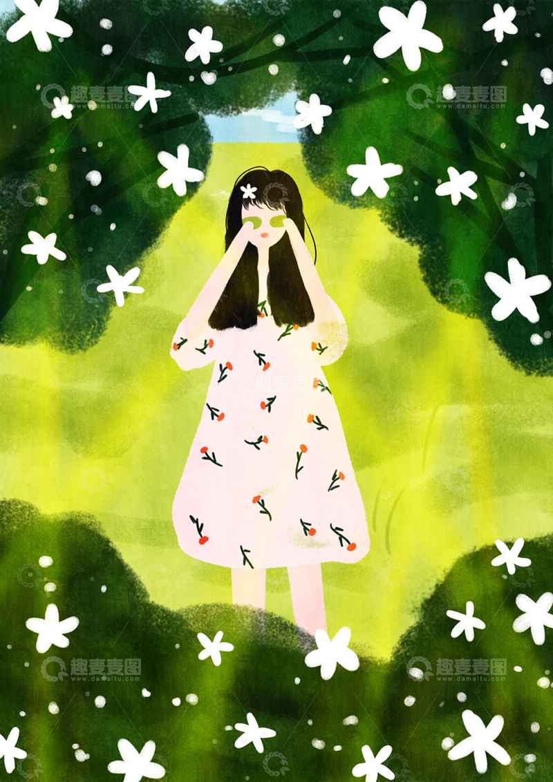 高清大图下载【趣麦麦图】原创治愈插画作品素材世界爱眼日