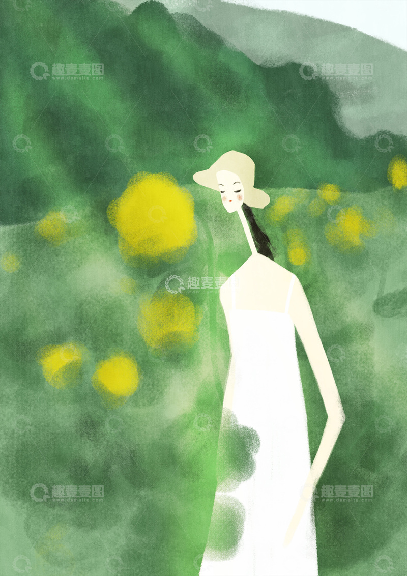 原创治愈插画作品素材立夏时节