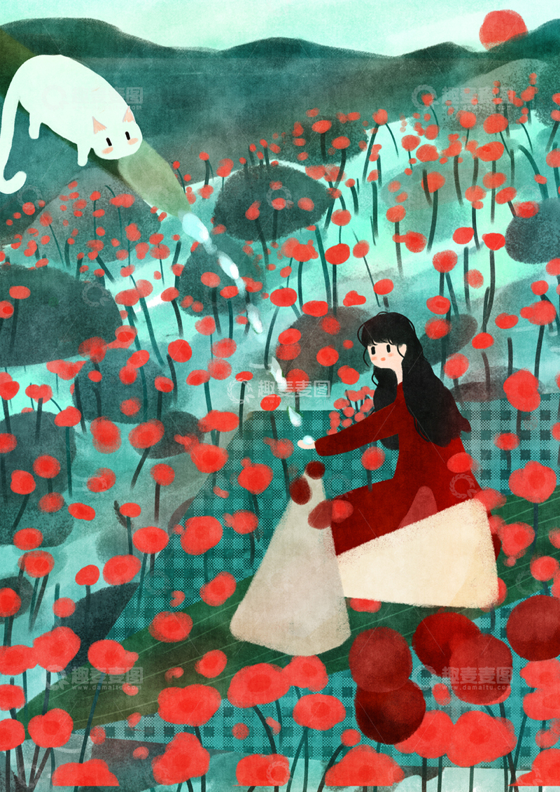 高清大图下载【趣麦麦图】原创治愈插画作品素材端午节