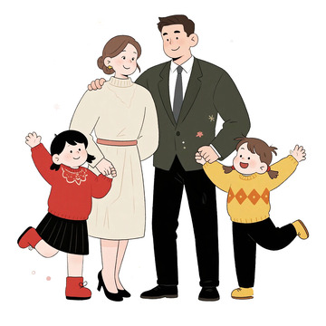 新年全家福免抠元素
