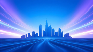 梦幻城市商务会议展会背景图