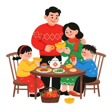 新年全家福免抠元素1
