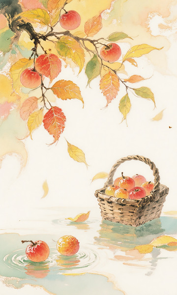 新中式秋日立秋美学工笔画中国风插画1