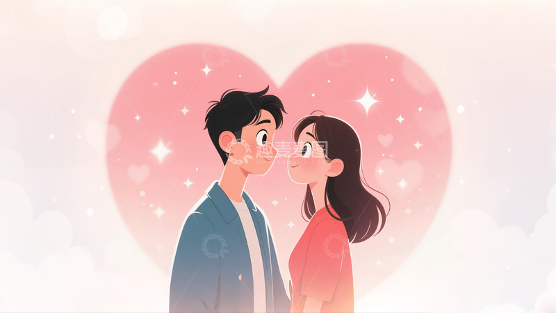 高清大图下载【趣麦麦图】七夕情人节情侣背景06