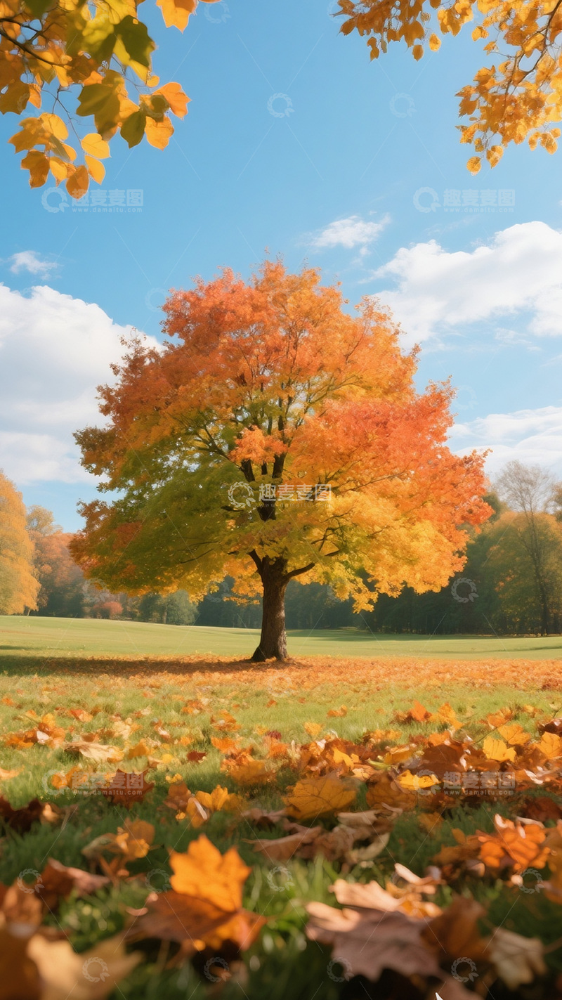 高清大图下载【趣麦麦图】秋天彩色的树12
