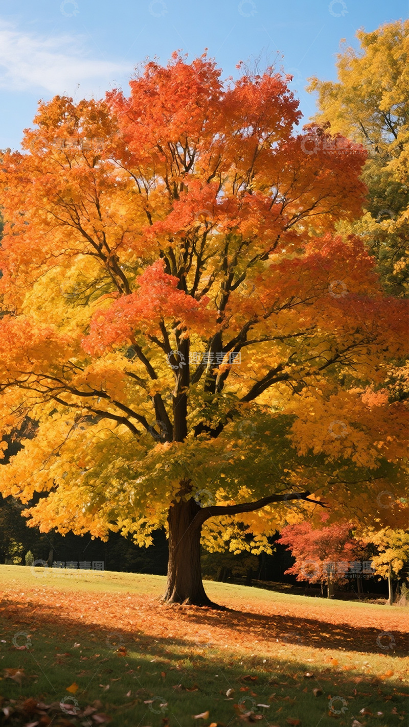 高清大图下载【趣麦麦图】秋天彩色的树6